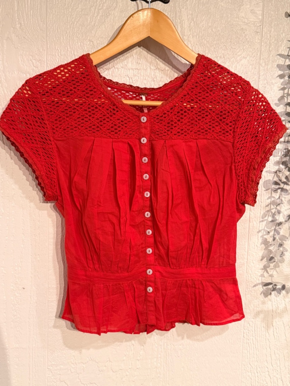 Gemma Embroidered Boat Neck Top NWOT high risk red - Picture 2 of 7